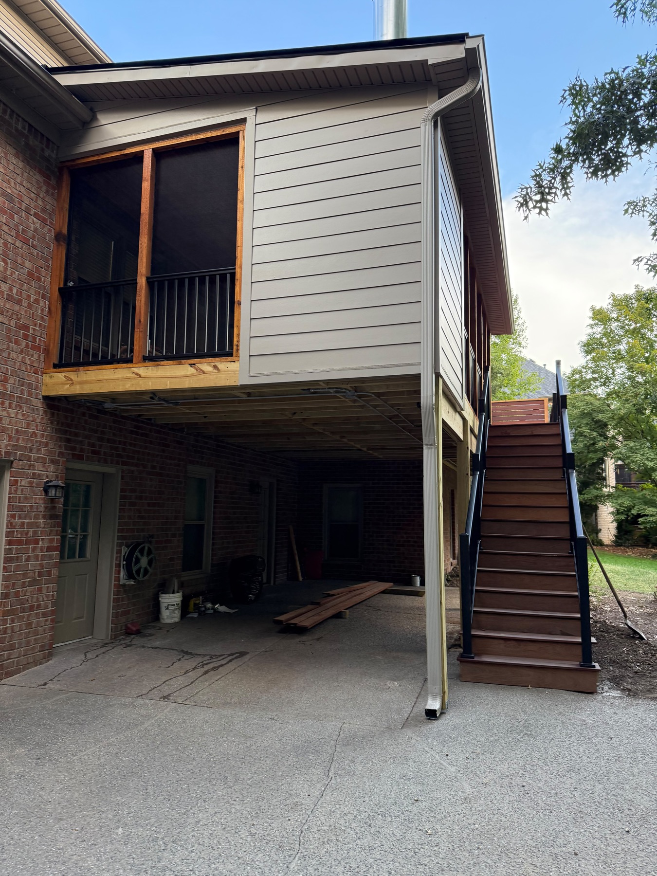 Elevated porch and stairs